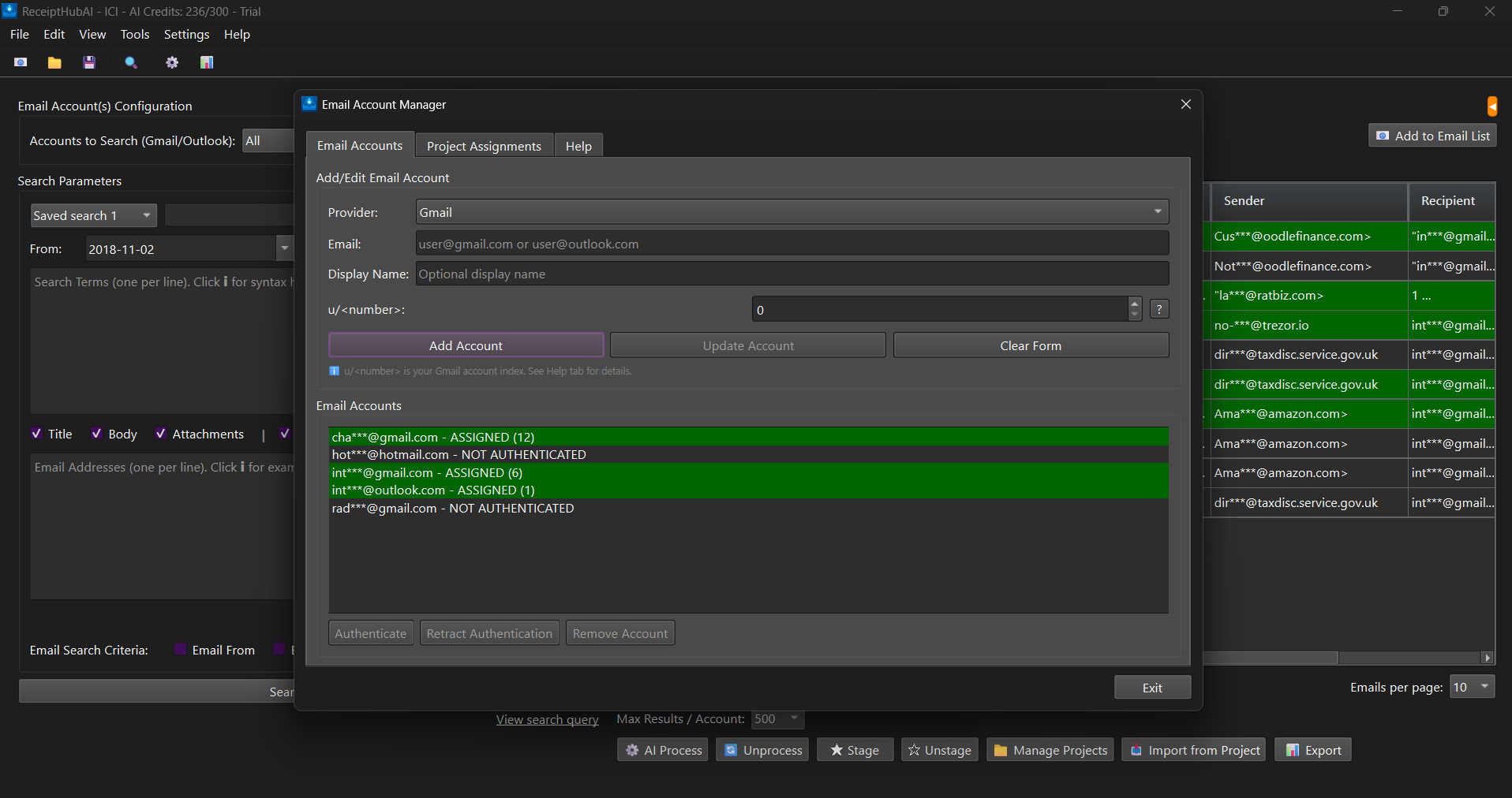 Step 1: Add Email Accounts