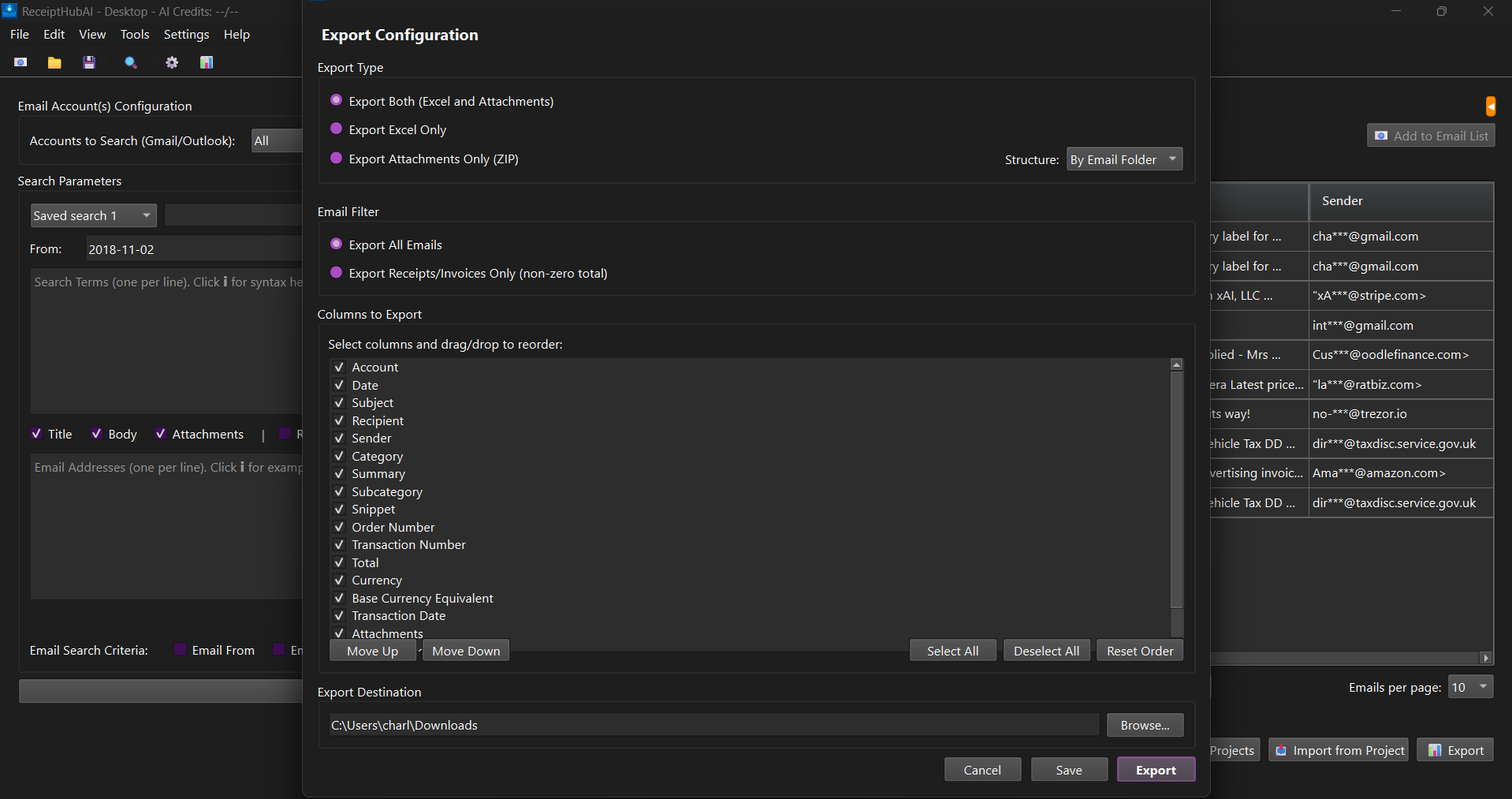 Step 6: Exporting Email Data